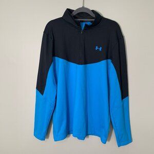 Under Armour black blue quarter zip mock neck long sleeve pullover sweatshirt‎